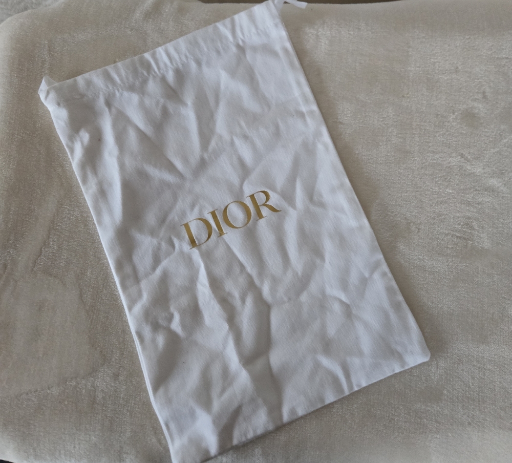 Dior White Dust Bag with Gold Logo